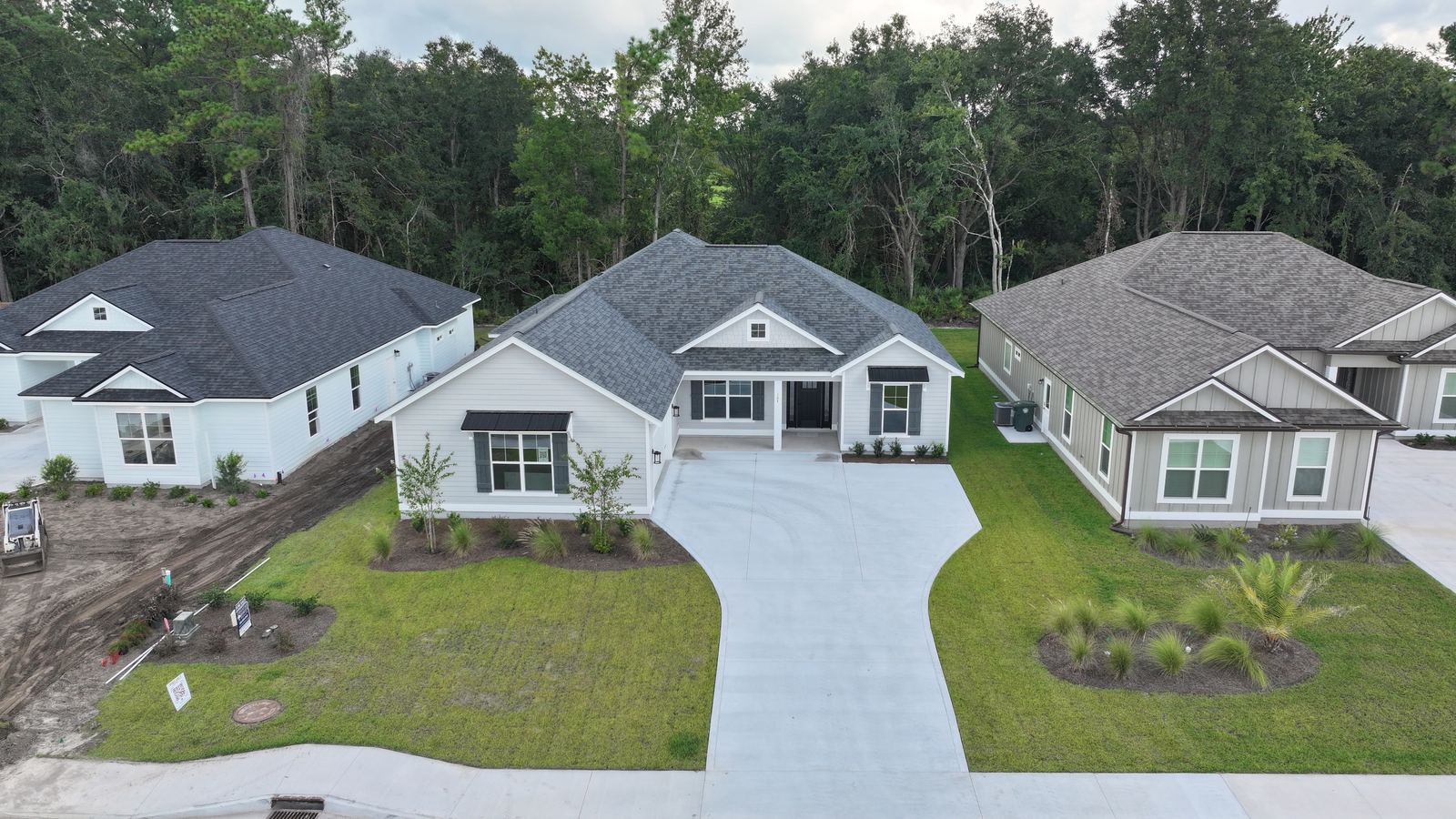 Completed home with landscaping
